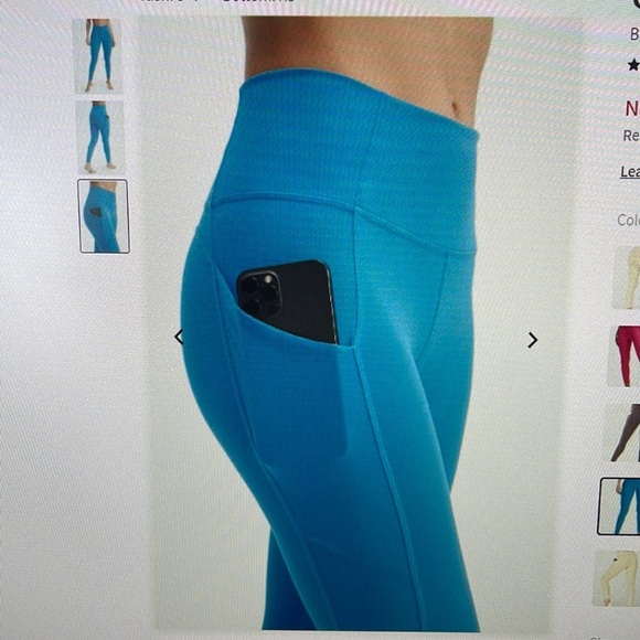 Fabletics Oasis High Waisted 7/8 Length Leggings in - OCEAN WAVE - Picture 3 of 6